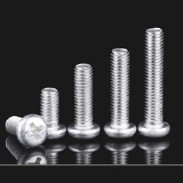 M1.7-M6 Aluminium Alloy PM Screw Round Head Cross Bolt Pan Head Cylindrical Head Machine Screw