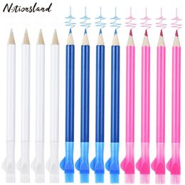 12Pcs Sewing Fabric Pencils Tailor Marker Pencil with Brush Cap for Tailor Marker Tracing Tools Dressmaker's Chalk Pencil