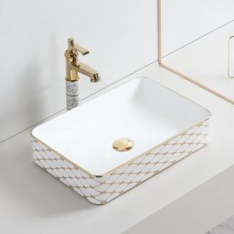 Modern Porcelain Above Counter White Ceramic Bathroom Vessel Sink Art Basin Wash Basin for Lavatory Vanity Cabinet Athroom Sink