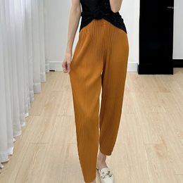 Women's Pants ALSEY Miyake Harem Female 2024 Autumn Fashion Versatile Casual Simple Temperament Office Lady Pencil Trousers Clothing