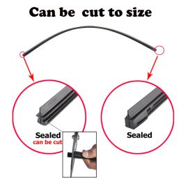 Auto Insert Rubber Strip Windshield Wiper Blade Refill Universal Replacement Refills Soft 6mm / 8mm 14" 16" 22" 24" 26"