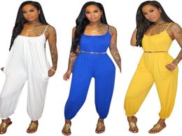 women pure color sexy club jumpsuits wear sling boho jumpsuitamp rompers floral set jump suit ladies elegant overalls for6399395