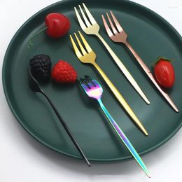Forks 50pcs Transparent Disposable Plastic Multicolor Mooncake Cake Dessert Fork Kitchen Tableware Event Party Supplies