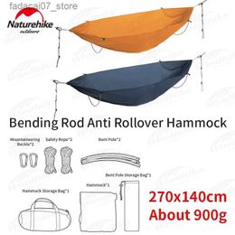 Hammocks Naturehike FLYING BOAT 2023 New 2-Person Hanger Anti Rolling 7075 Aluminium Curved Bar 900G Ultra Light Outdoor 70d Nylon SwingingQ