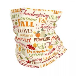 Scarves Falling Thanksgiving Bandana Neck Cover Pumpkins Balaclavas Face Mask Scarf Warm Headband Fishing For Men Women