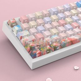 Accessories Double Shot Pbt Keycaps 134 Key Colorful Rose Custom Keycap Set Dye Sub Backlight Key Caps for MX Switch Mechanical Keyboard Cap