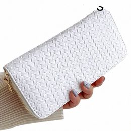 kismis New Medium and Lg Zipper Women's Wallet - European and American Style Fi with Pu Leather Woven Design h0pD#