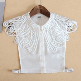 Women Big Lapel Detachable Collar Shirts White Ladies Fake Collar Women Lace Shirt Fake False Collar Woman Removable Half Shirt