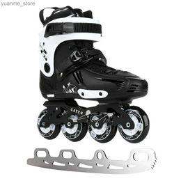 Inline Roller Skates 2021 New Inline Pvc Roller Skates 2 In 1 Unisex Professional Skating Shoes Patines Slide Free Black White Skates 35-44 Y240410