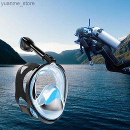 Diving Masks Snorkelling Mask Eyewear Separation Breathing Tube Underwater Swim Glasses Support for GoPro Anti Fog Folding Diving Equipment Y240410