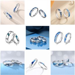 Prince Rose Love Rings S925 Impegno placcato in argento matrimonio proposta amante coppia ad anello gioiello di San Valentino regalo