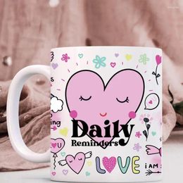 Mugs Inspirational Daily Reminder Mug Women Coffee 350ML Ceramic Self Love Gifts For Girls And Ladies