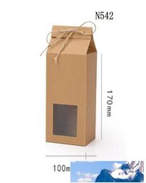 Tea Packaging Cardboard Kraft Paper Bag Folded Food Nut Tea Box Food Storage Standing Up Paper Packing Bag3771132