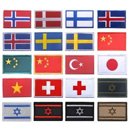 Fabric Country Flag Patches Military Russia Patch Japan Indian Ireland German Patch Hook Israel Flag Patch For Backpack