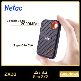 Drives Netac Portable External Ssd 1TB 2TB External Hard Drive 512G Portable Solid State Disk USB 3.2 Gen 2X2 Type C for Laptop