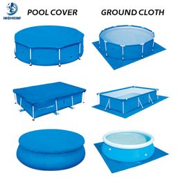 6/8/10/12/15 ft Swimming Pool Cover Apply to Inflatable/Metal Frame Round/Rectangle Above Ground Pool Waterproof Dust Covering