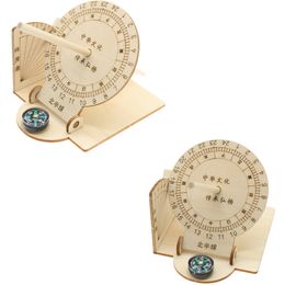 Chinese Ancient Science Sundial Sun Height Measuring Instrument DIY Assembly Wood Parts KitToy For Children Gift Toy