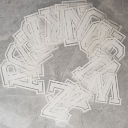 White 26 letters thermal stickers for clothes small size custom patch DIY stripes appliques