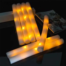 Led Rave Toy 10/20/30Pcs/Lot Glow Sticks Bulk Yellow LED Foam Stick Glow Sticks Cheer Tube RGB LED Glow In The Dark Light for Xmas Party 240410