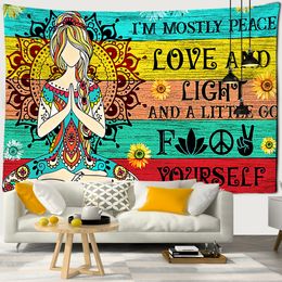 Seven Chakras India Buddha Tapestry Wall Hanging Bohemian Psychedelic Witchcraft Mysterious Aesthetics Room Decor