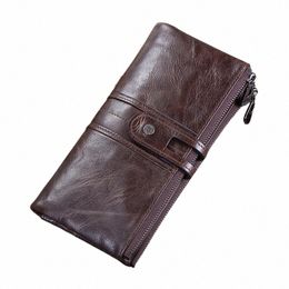 contact's Genuine Leather Wallets for Men Lg Casual Bifold Men Clutch Wallet Card Holder Coin Purse Mey Clip Women's Wallets X2Rz#