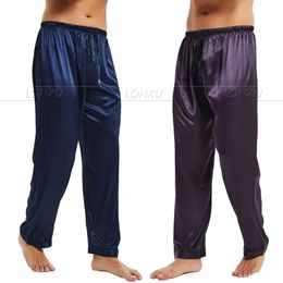 Mens Silk Satin Pyjamas Pyjamas Pants Lounge Pants Sleep Bottoms S M L XL 2XL 3XL 4XL Plus 240326