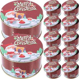 Take Out Containers 12 Pcs Christmas Candy Jar Decors Accessories Chocolate Tinplate Gift Holders Decorations Child Supplies