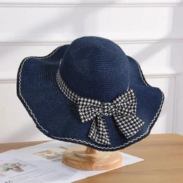 Wide Brim Hats Sunshade Fashion Straw Hat Grass Weaving Bow Sun Protection Lightweight And Breathable Wear-resistant