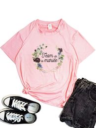 Flower EVJF La Mariee Women T-shirts 2022 Team Bride To Be Squad Hen Party Bachelorette France Girl Wedding Female Tops Tees