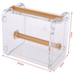 Transparent Adhesive Tape Dispenser Cutter Desk Washi Tape Holder Storage Box Organiser Office School Stationery Supply