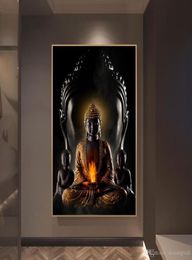 With framed God Buddha Wall Art Canvas Prints Modern Buddha Canvas Art Paintings Decorative Poster2741455