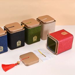 Creative Tea Storage Containers Tea Tins Square Metal Empty Jar for Tea Coffee Candy Chocolate Sugar