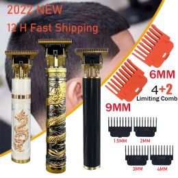 Trimmers 2022 T9 Hair Clipper Professional Limit Comb 6MM 9MM Haircut Machine Shaving Cutting Vintage T9 Machine Beard Trimmer for Men