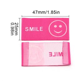 50pcs Smiley Handmade Labels for Children Clothing Tags Hand Made Hand Made Label for Clothes Hats Jeans Garment Accessories