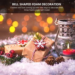 20 Pcs Christmas Bell Balls Jingle Polystyrenecrafts Shape Tree Ornaments White Shapes Birthday Party Supplies Diy