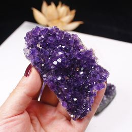 Natural Geode Crystal 90-350g Amethyst Quartz Wand Point Healing Mineral Stone Rock Home Decor Geode Amethyst Quartz