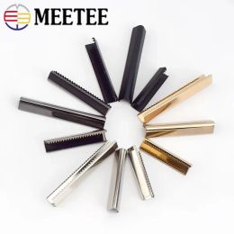 Meetee 10Pcs 10-60mm Metal Strap Tail Clip Buckle Suspenders Belt End Lock Wallet Leather Stopper Buckles DIY Accessories