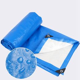 Blue White PE Tarpaulin Cover Garden Flower Furniture Waterproof Cloth Tent Pet House Shielding Motorcycle Tarpaulin For The Car