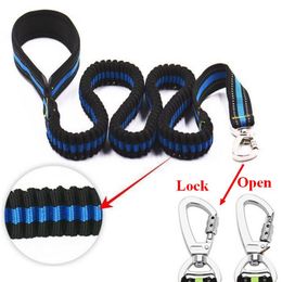Reflective Elastic Pet Dog Lead Leash Bungee with Control Handle For Big Dog Lock Lobster Buckle