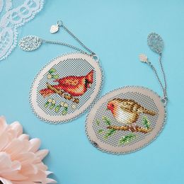 Birds DIY Craft Stich Cross Stitch Bookmark Metal Silver Golden Needlework Embroidery Crafts Counted Cross-Stitching Kit