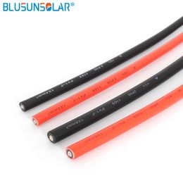 50Meter/lot Solar Cable Photovoltaic Wire 1500V 14/12/10/8 AWG 2.5mm2 4mm2 6mm2 10mm2 Cable Red Black XLPE Jacket for PV Panels