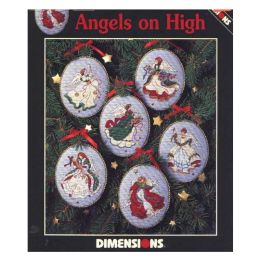 Amishop Top Quality Lovely Hot Sell Counted Cross Stitch Kit Angels On High Christmas Tree Ornament 6 Pieces Ornaments Dim 00285