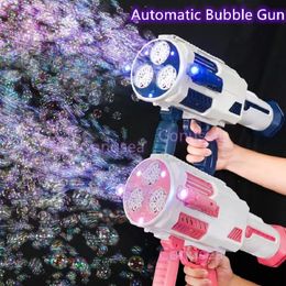 Bubble Gun Machine N-Hole Electric Space Rocket Launcher Children's Soap Bubble Continues To Produce Bubbles with Light