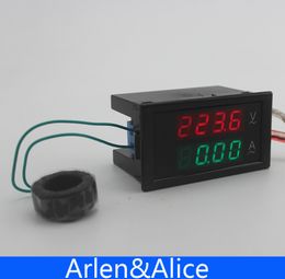 Dual LED 4 digital D69 display Voltage and current Metre panel voltmeter ammeter range AC 80-300V 0.00-100.0A