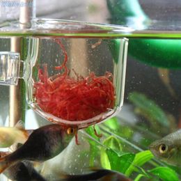 Aquarium Fish Tank Aquatic Feeder Fish Tank Supplies Glass Pot Plant Feeding Cup Holder Shrimp 1pc