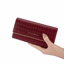 williampolo Women's Card Holder Purses Leather Lg Wallet Zip Hasp Phe Bag Mey Coin Pocket Card Holder Female Wallet Purse y2Gv#