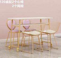 Double deck manicure table single double three manicure table manicure table gold manicure shop table and chair set