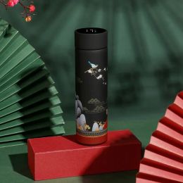 Vacuum Flask LCD Smart Insulated Thermos Water Bottle 304SUS Tumbler Travel Coffe Mug Tea Infuser Chinese Style Thermal Cup