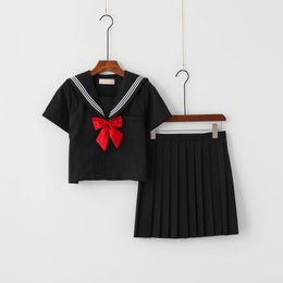 Japanese Style S-2xl Student Girls School Uniforms Girls Navy Costume Women Sexy Navy JK Suit Sailor Blouse Pleated Skirt