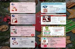 Xmas Gift Santa Claus Flight Cards Sleigh Riding Licence Tree Ornament Christmas Decoration Old Man Driver License Entertainment P1116881